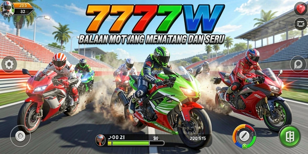 Gameplay seru dengan balapan motor yang mendebarkan.