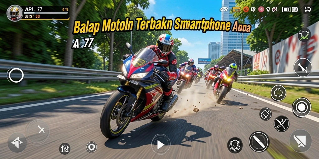 Tampilan gameplay menegangkan dari API77 dalam balap motor.