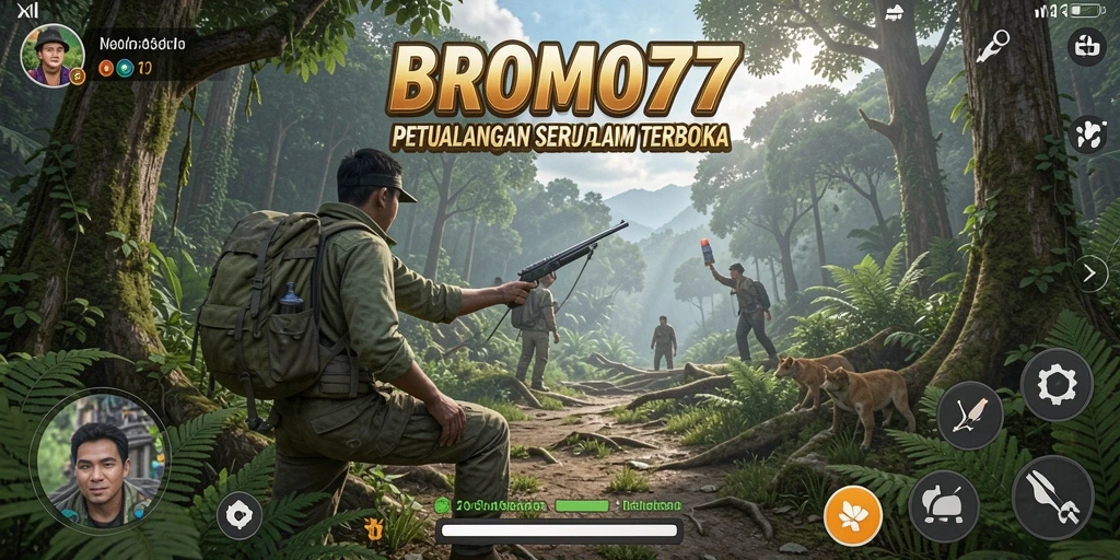 Tangkapan layar menampilkan gameplay petualangan seru BROMO77.