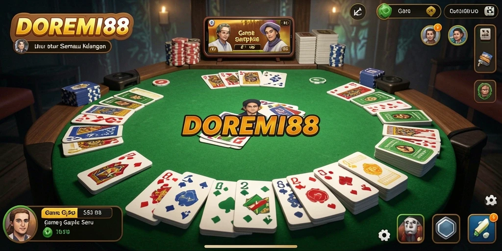 Tampilan gameplay <strong>DOREMI88</strong> yang seru dalam permainan Gaple.