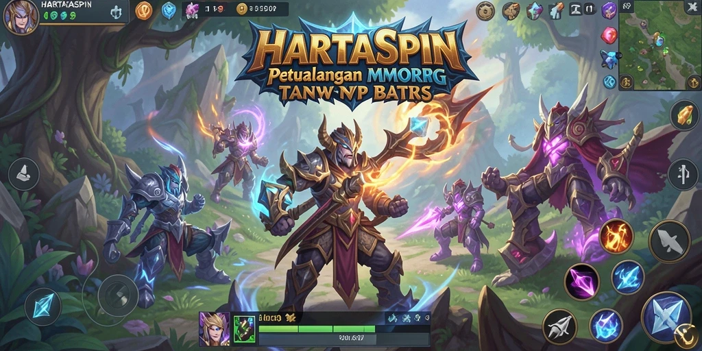 Tangkapan layar HARTASPIN menampilkan aksi seru dalam gameplay MMORPG.