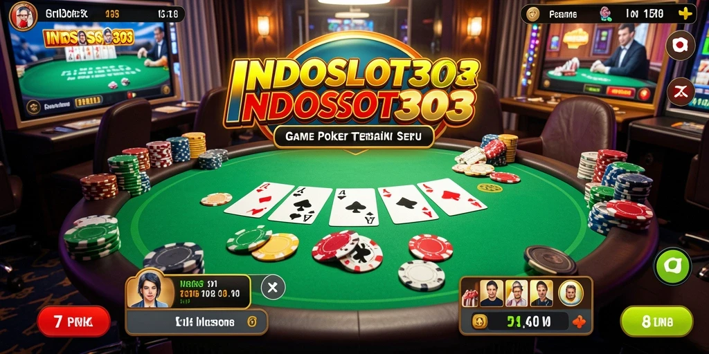 Screenshot gameplay Poker INDOSLOT303 yang menggambarkan keseruan bermain.