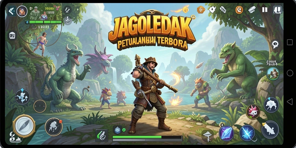 Screenshot gameplay JAGOLEDAK yang menunjukkan petualangan di dunia terbuka.