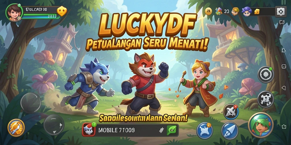 Tampilan gameplay petualangan seru di LUCKYDF.
