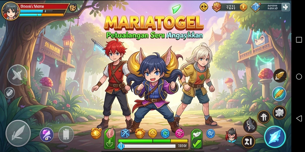 Screenshot MARIATOGEL dengan karakter anime melakukan serangan spesial.