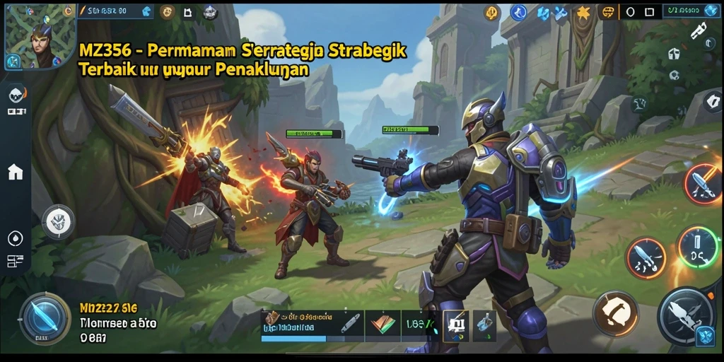 Screenshot utama menampilkan pertempuran strategis dalam MZ356