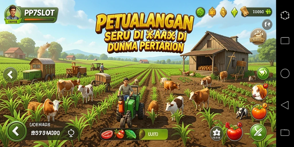Tampilan menarik dari gameplay pertanian di PP7SLOT.