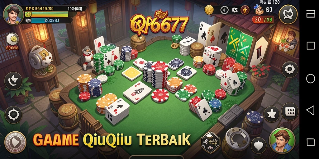 Tampilan gameplay seru dalam RP6677 saat bermain QiuQiu.