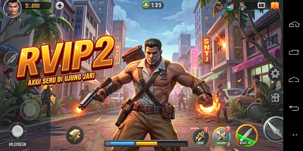 Tampilan seru dari gameplay RVIP2 yang mendebarkan saat bertarung.