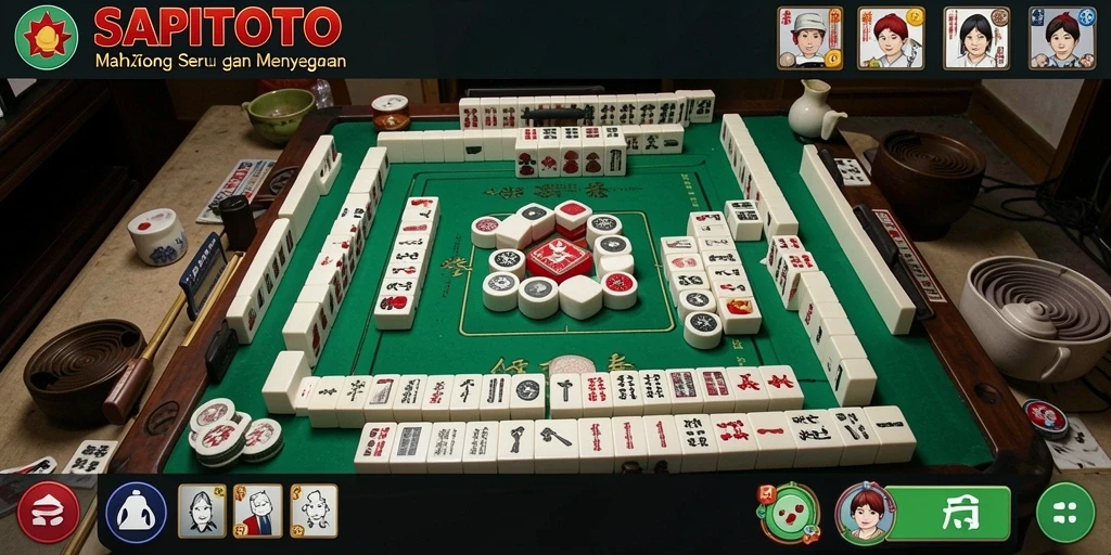 Tampilan gameplay SAPITOTO dengan ubin Mahjong yang menarik.