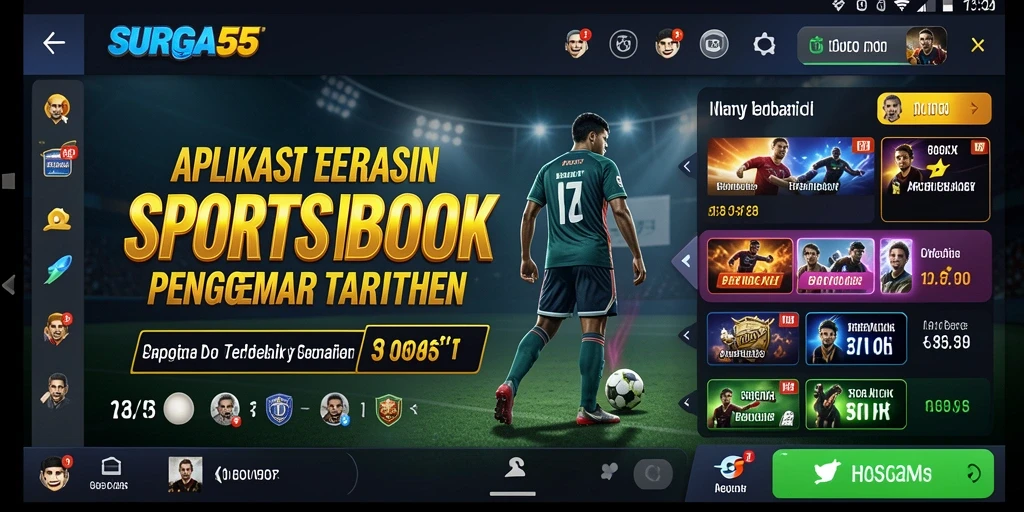 Tampilan seru dari gameplay aplikasi Sportsbook SURGA55.