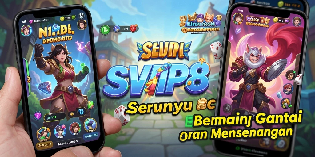 Tangkapan layar gameplay menunjukkan aksi seru dan grafis cerah SVIP8.